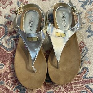 Lauren Ralph Lauren Metallic Silver Sandals